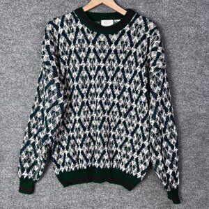 Vintage The Mens Store At Sears‎ Geometric Sweater Large Acrylic & Nylon